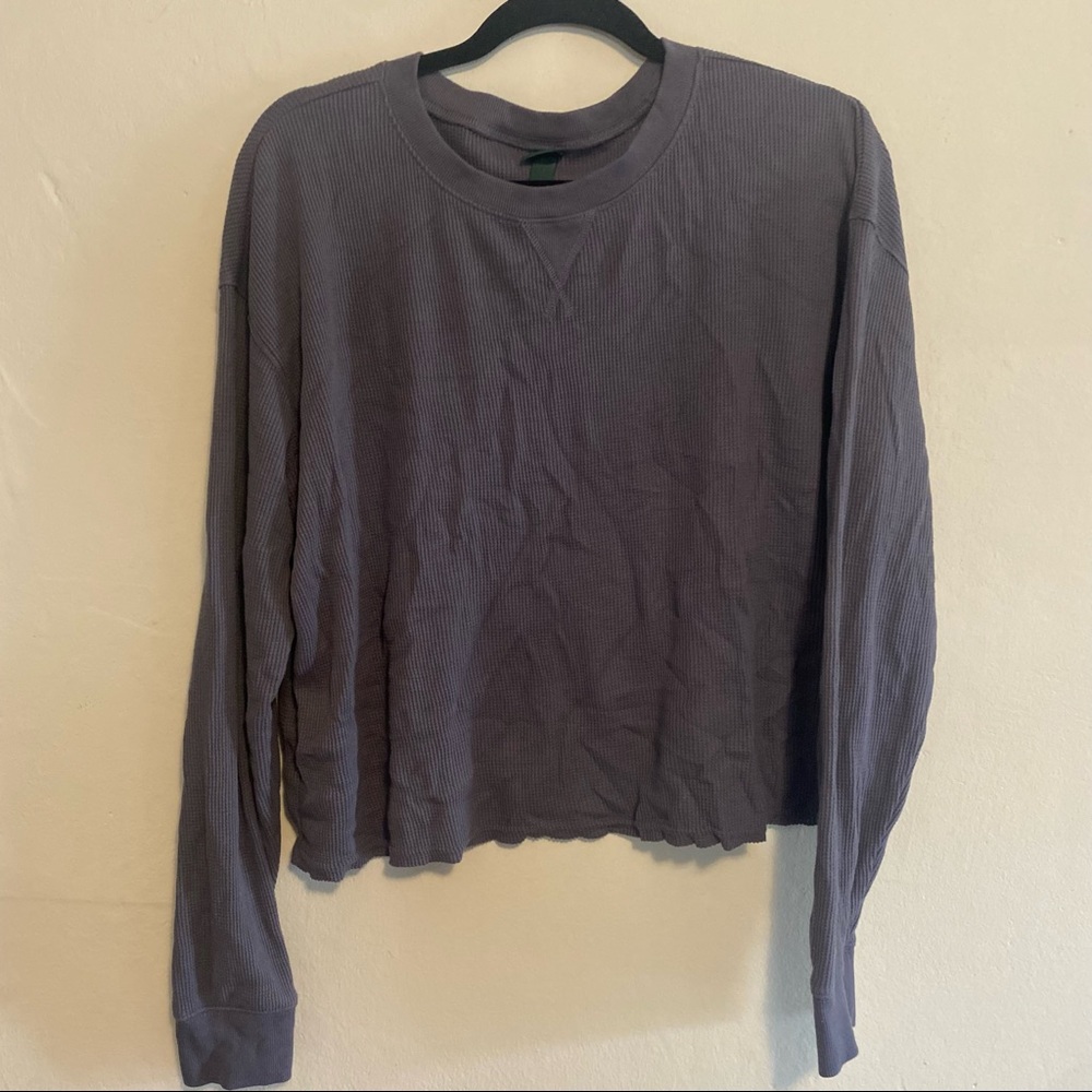 Cropped waffle long sleeve